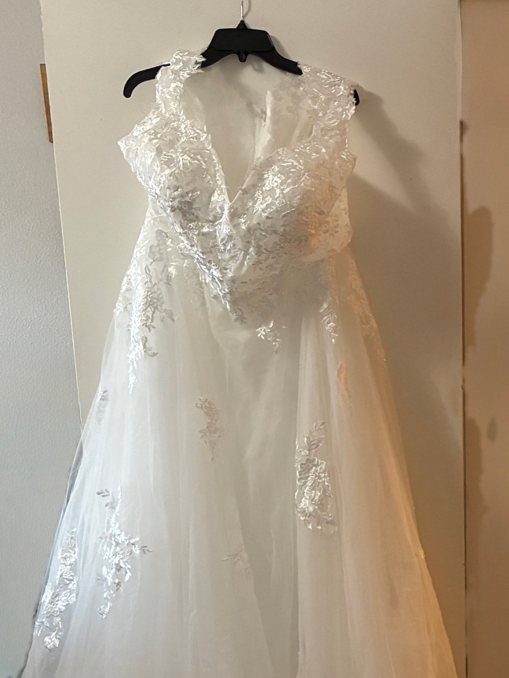 Amazon White Lace Appliqué A-Line Wedding Dress